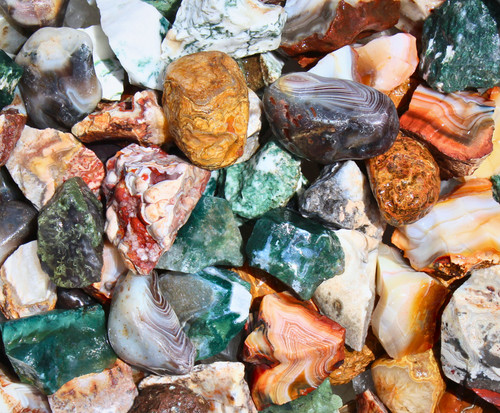 Agate mix rough rocks - -, for